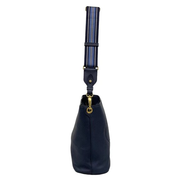 PRADA - Blue Leather Shoulder Bag - Picture 4 of 14